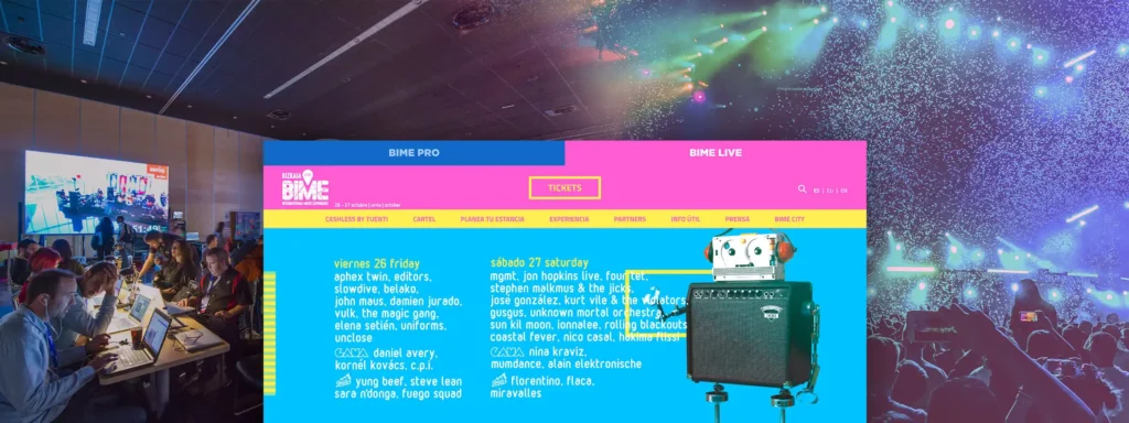 Diseño y desarrollo web para BIME, International Music Conference & Festival