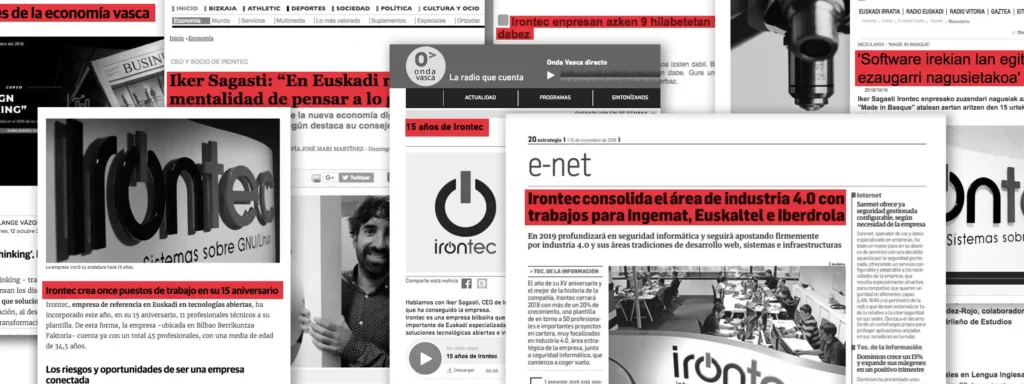 Gran presencia mediática de Irontec coincidiendo con nuestro 15º aniversario